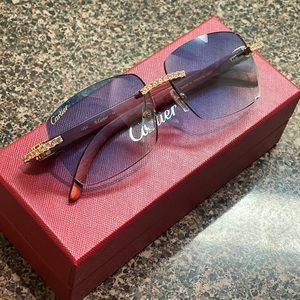 Cartier Glasses Genuine Buff Horn rimless diamond glasses. Brand new!